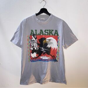 Vintage 90s Alaska Single Stitch Shirt Size Large Bald Eagle Eskimo Native Large